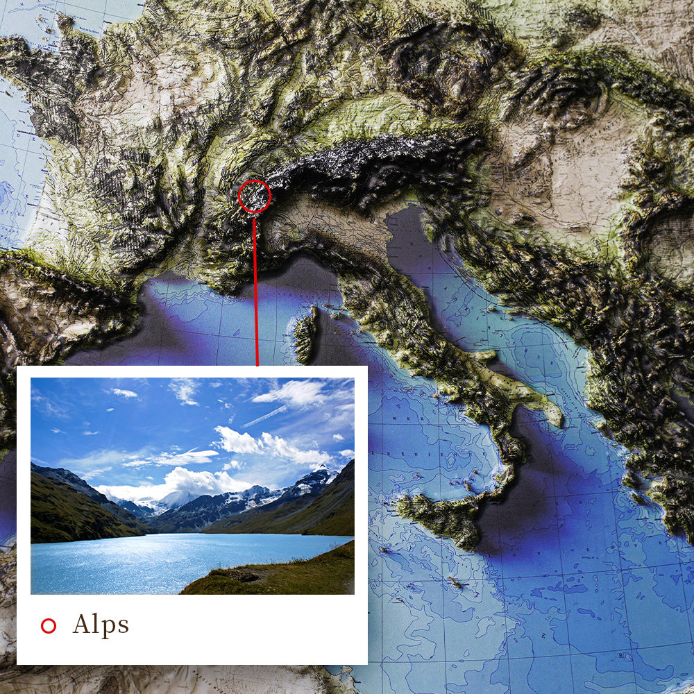 Europe 3D Relief Map