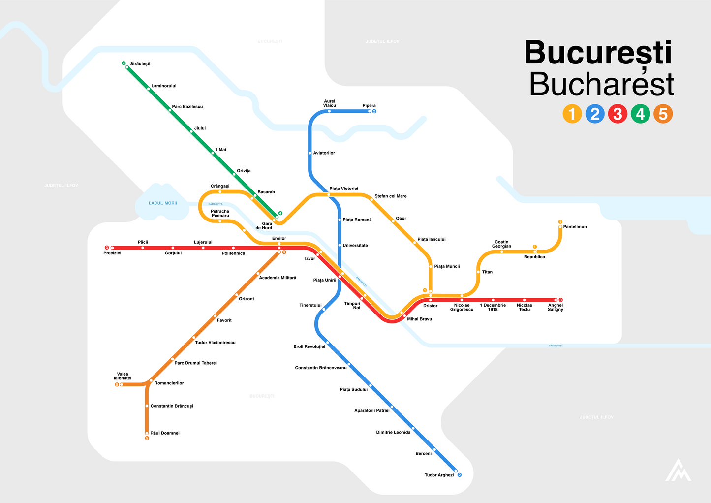 Bucharest Metro map