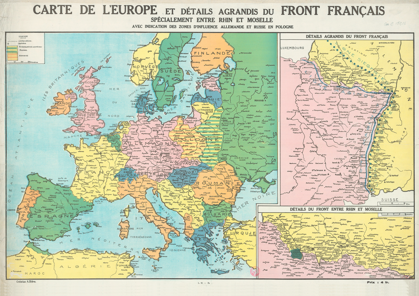 Map of Europe in WW2 & the French Front