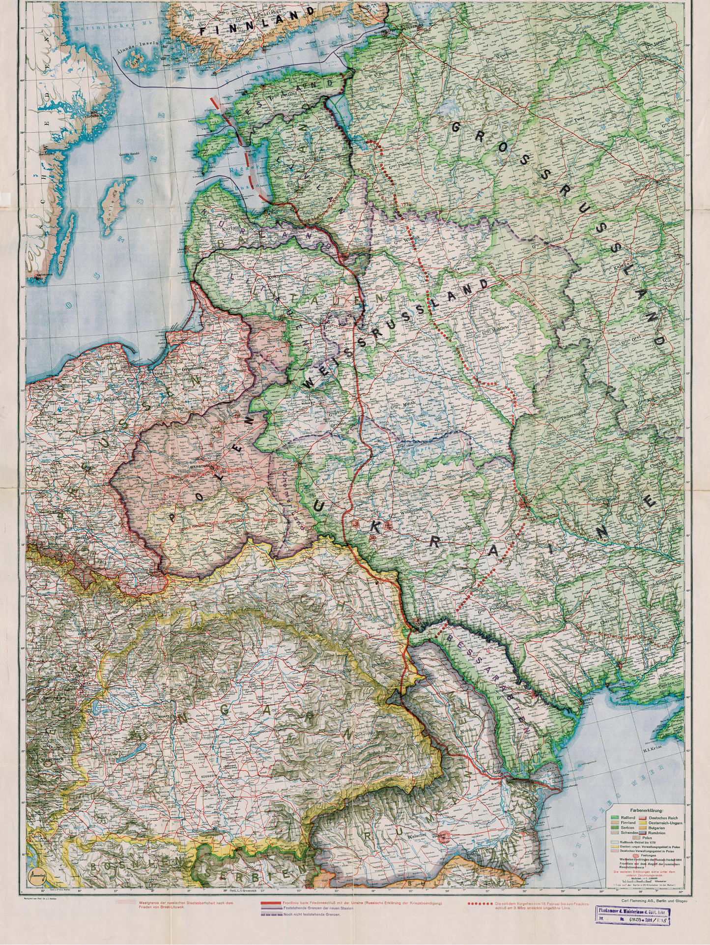 Das Russische Kriegsgebiet - Historic map of Russia