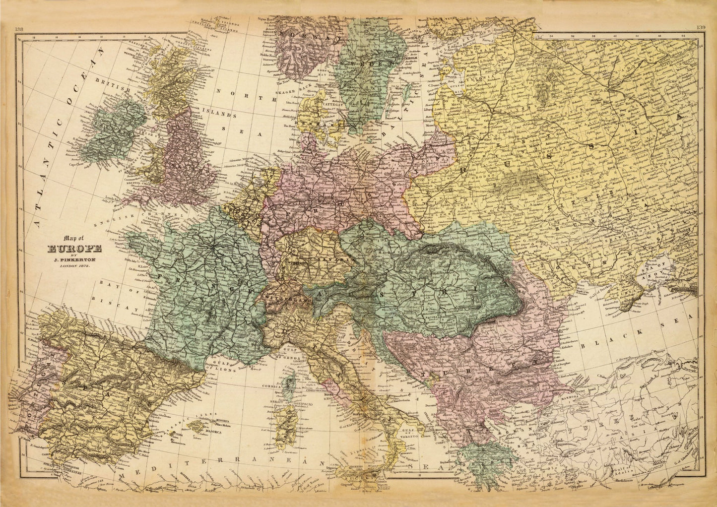 Europe 1873 Historic map - Amazing Maps