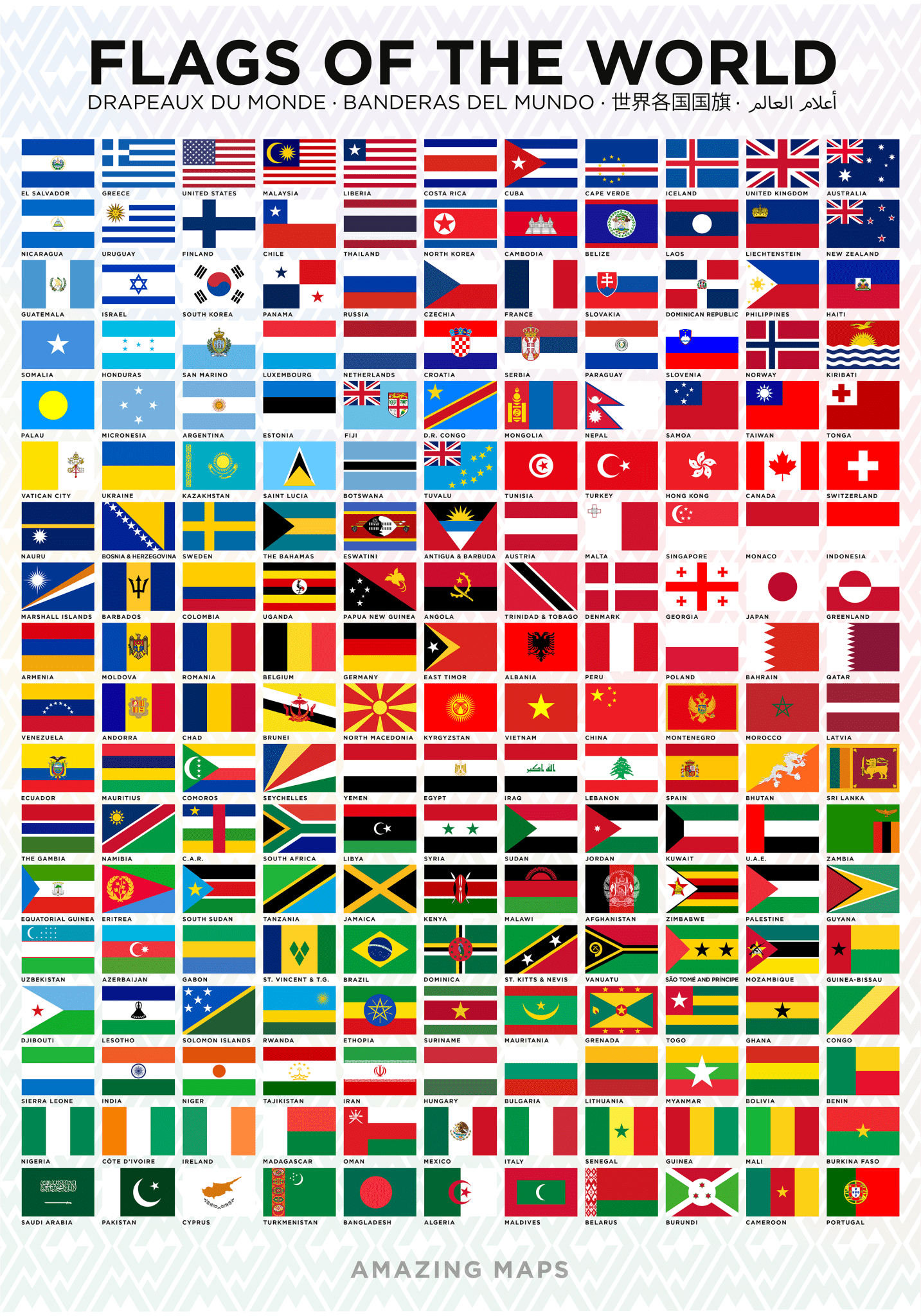 Flags of the World Poster - Amazing Maps