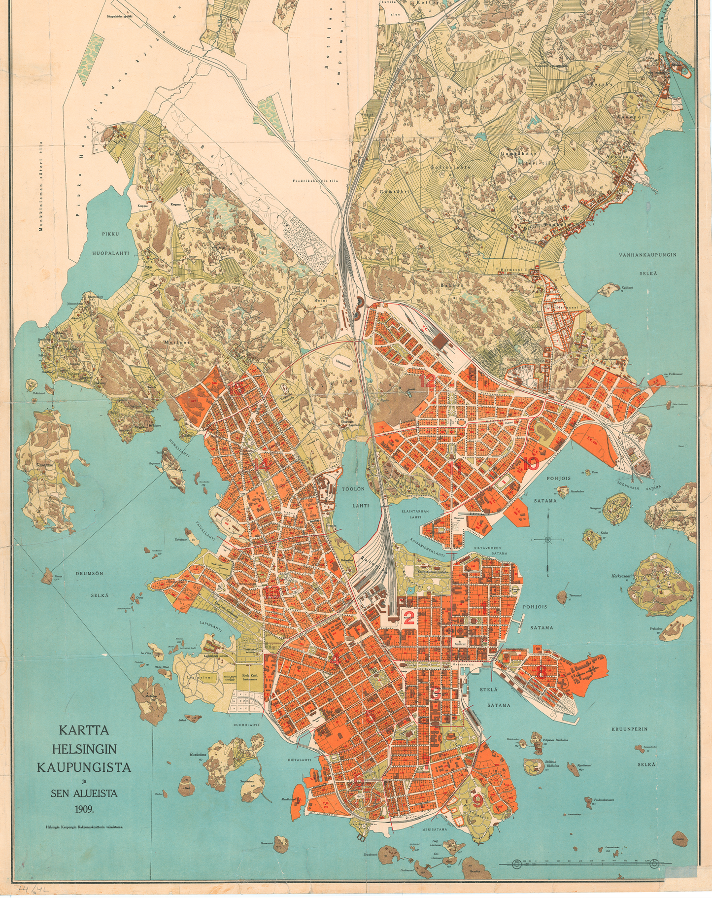 Map of Helsinki in 1909