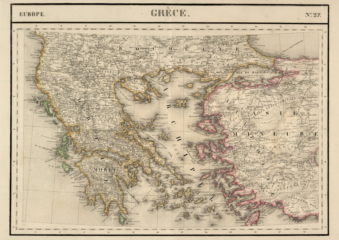 Historic Map of Greece in French - Amazing Maps