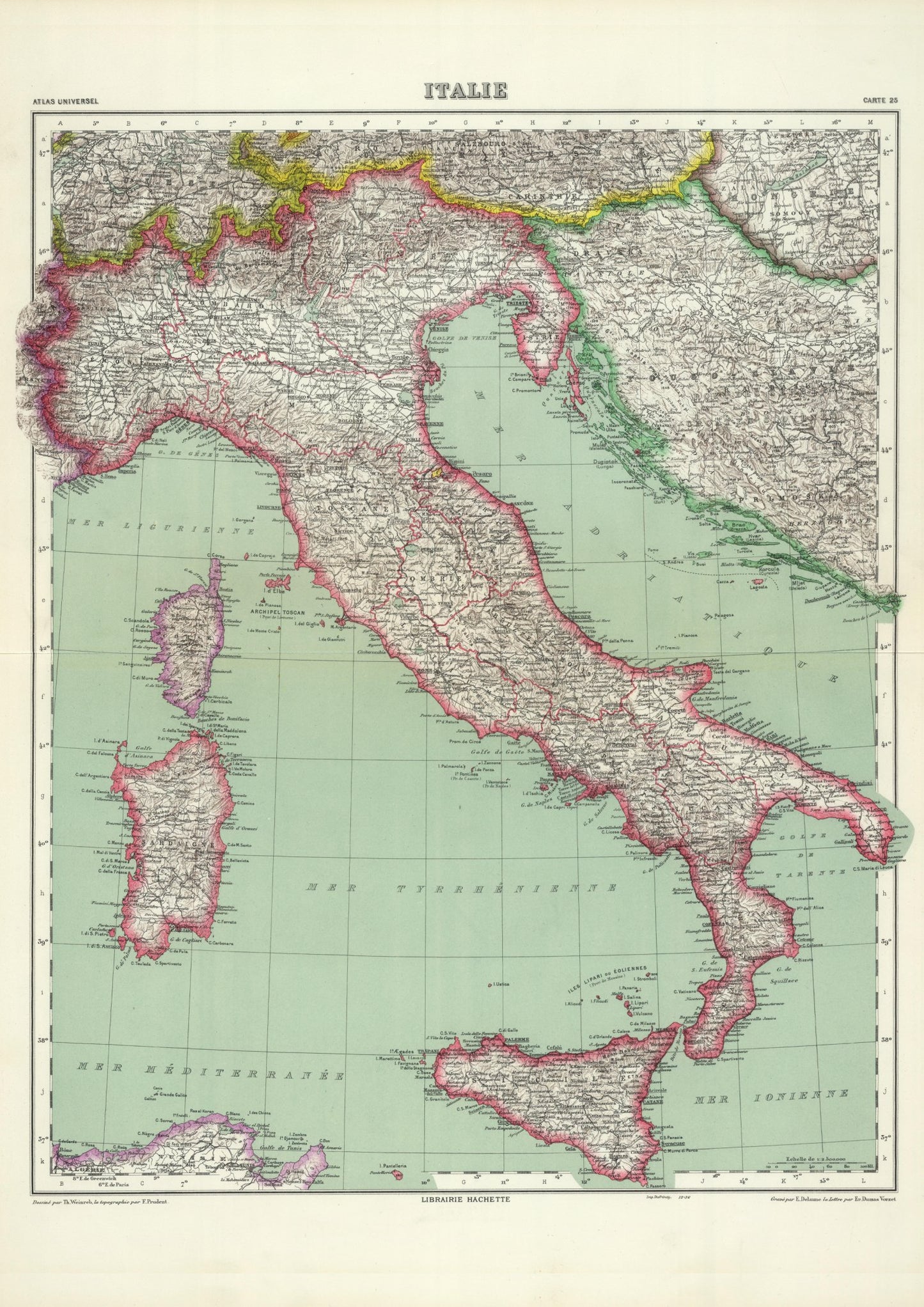 Historic Map of Italy in French - Amazing Maps