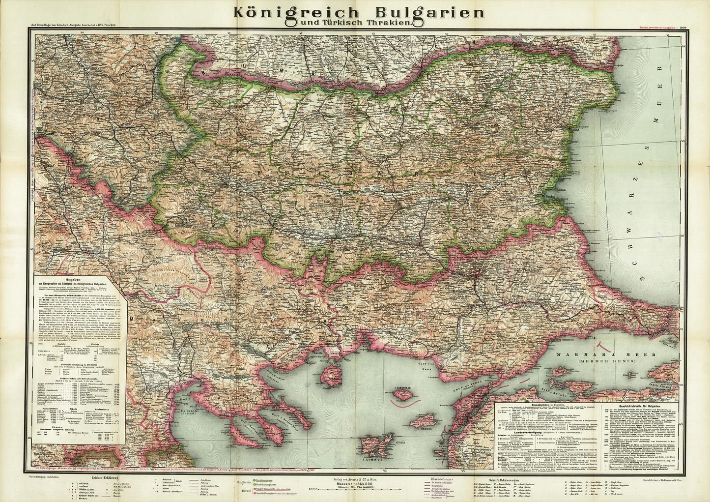 Konigreich Bulgarien - Historic map of Bulgaria