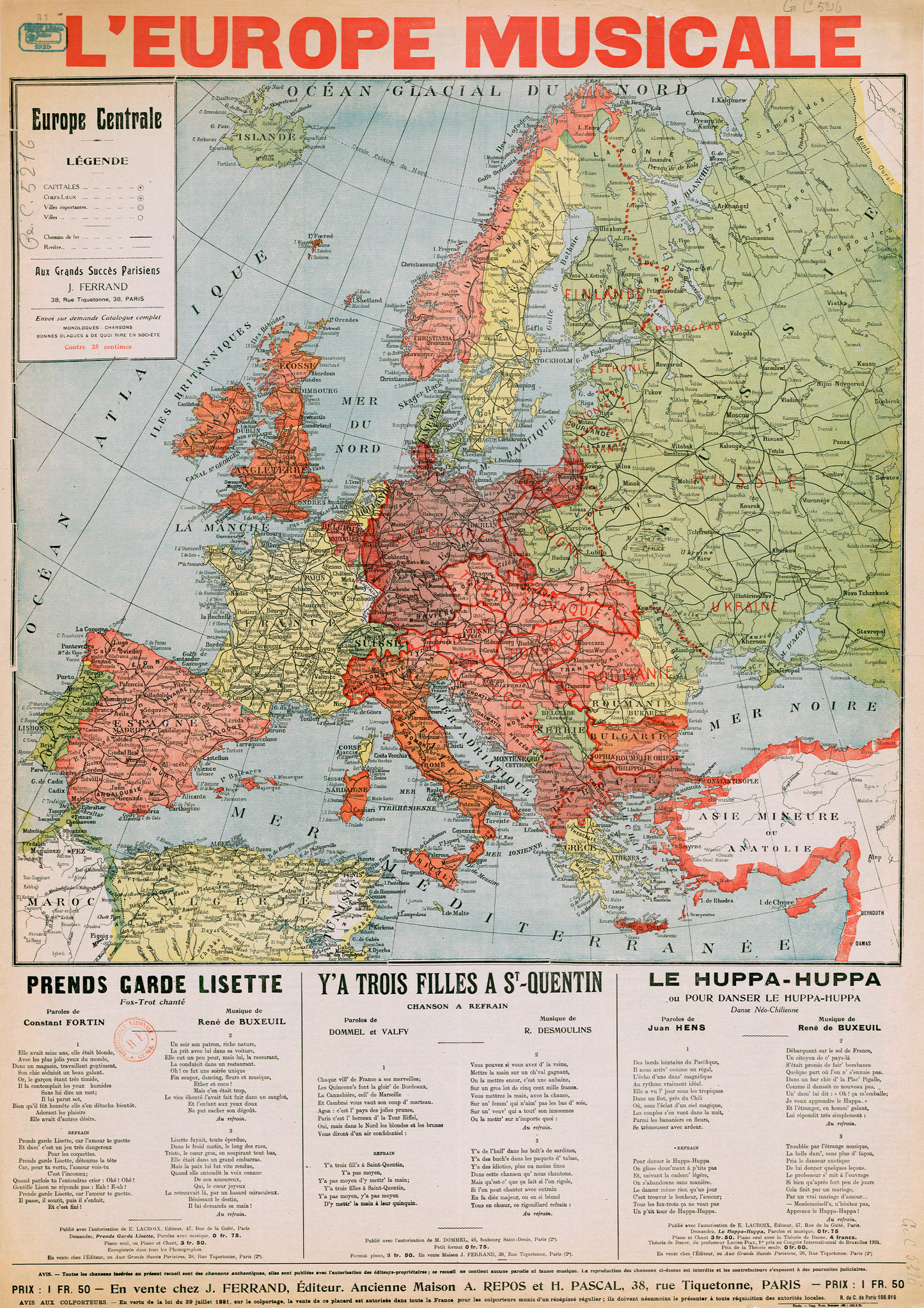 L'Europe Musicale - Historic map