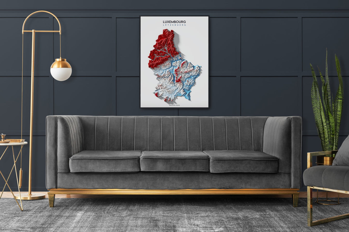 Luxembourg Relief map - Amazing Maps