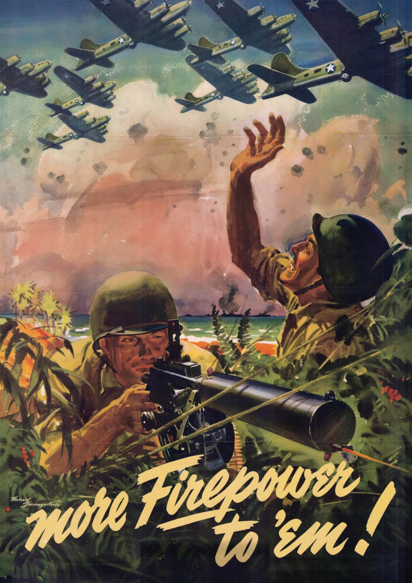 More Firepower - American Propaganda Poster - Amazing Maps