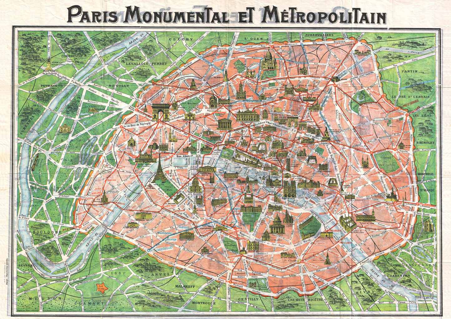Historic Map of Paris