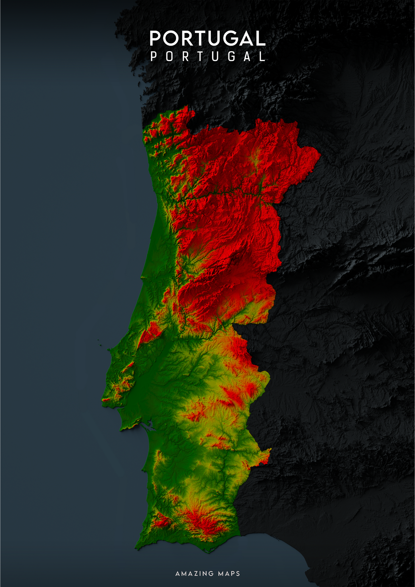 Portugal Relief map