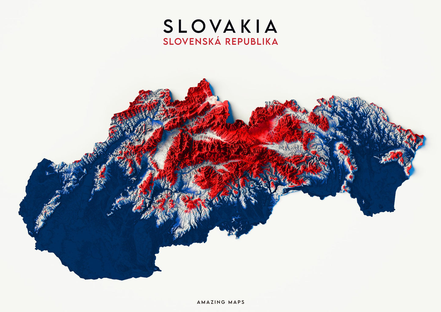 Slovakia Relief map - Amazing Maps