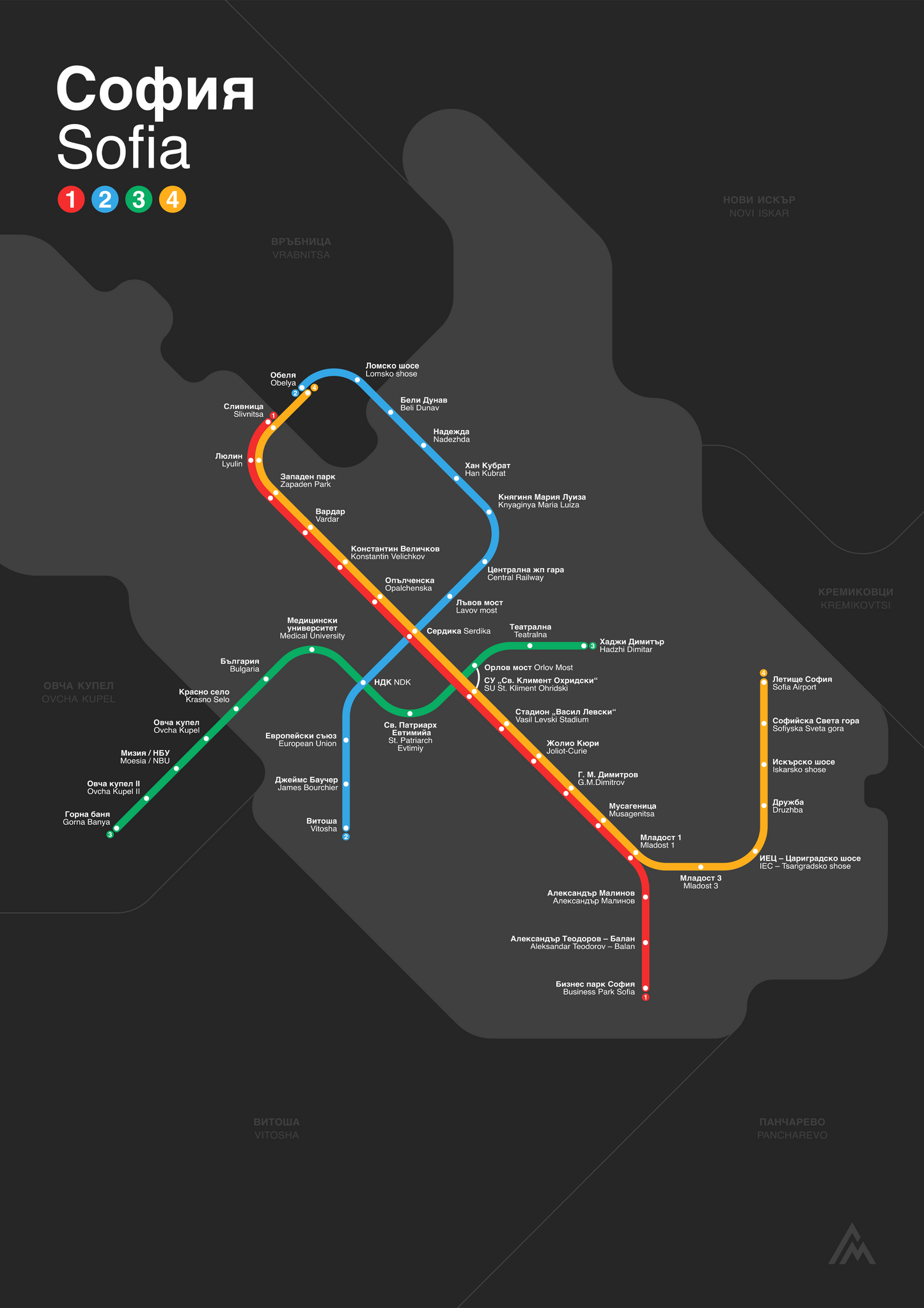 Sofia Metro map