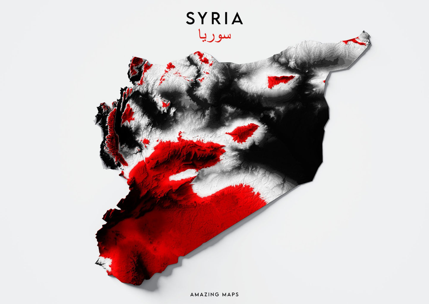 Syria Relief map - Amazing Maps
