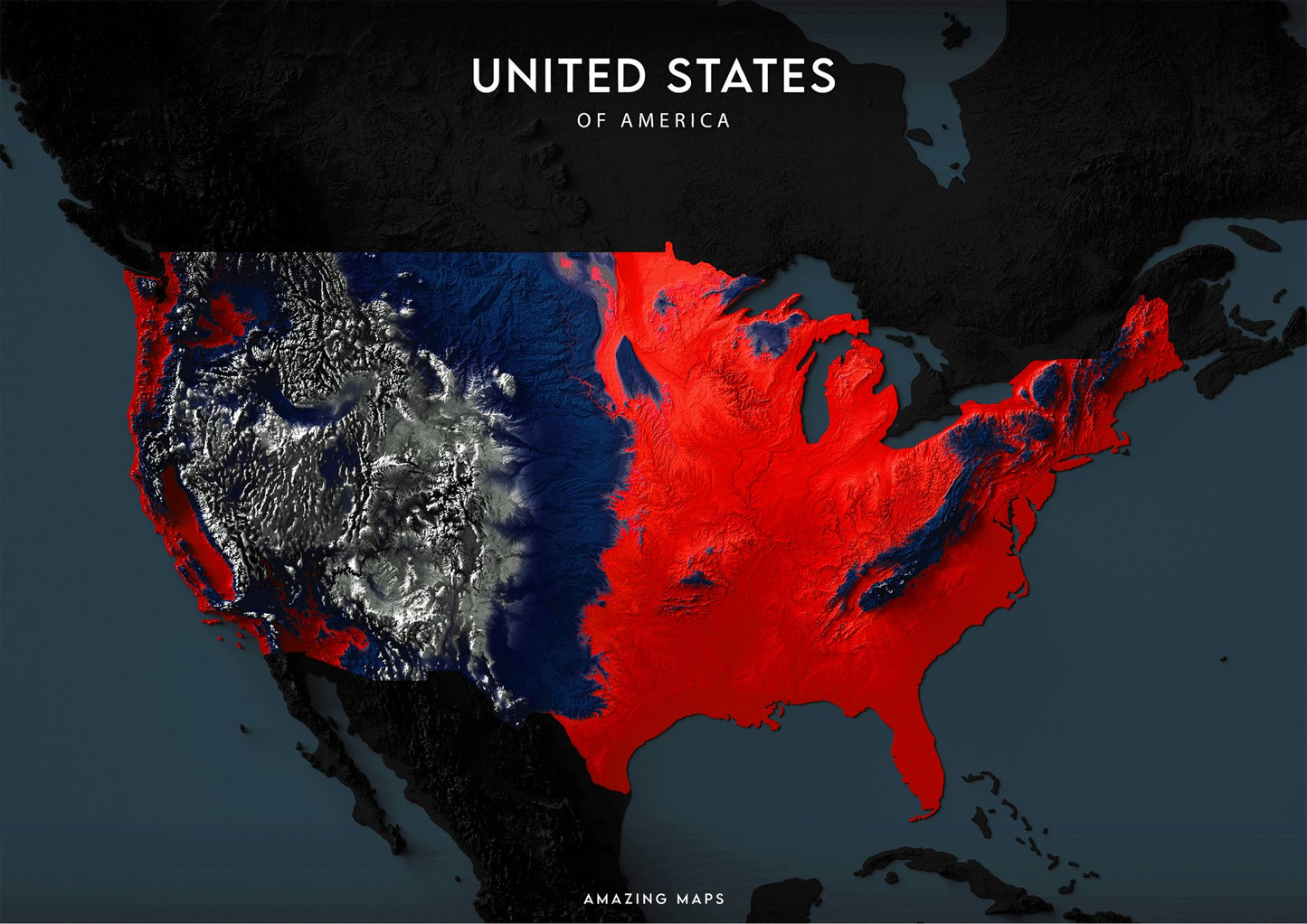 United States Relief map - Amazing Maps