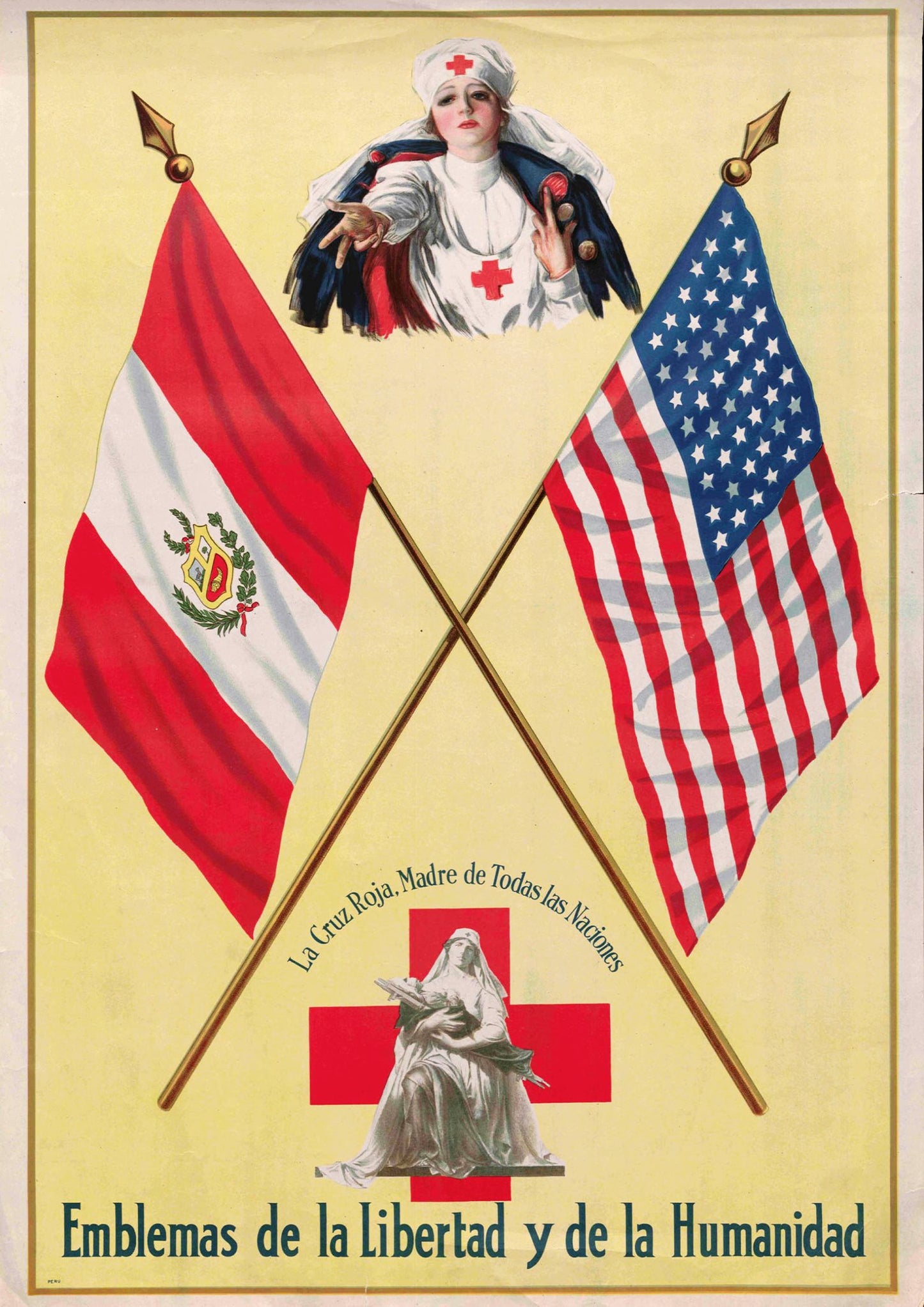 USA - Peru Friendship Poster - Amazing Maps