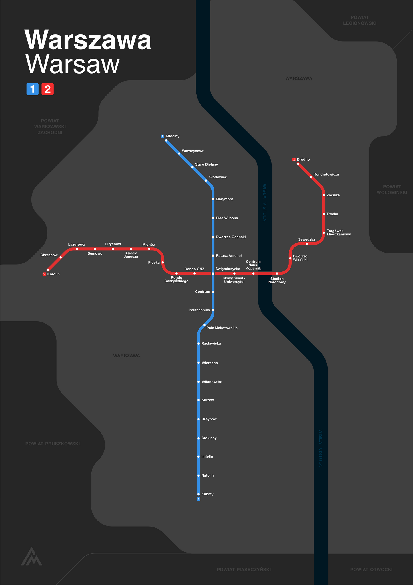 Warsaw Metro map
