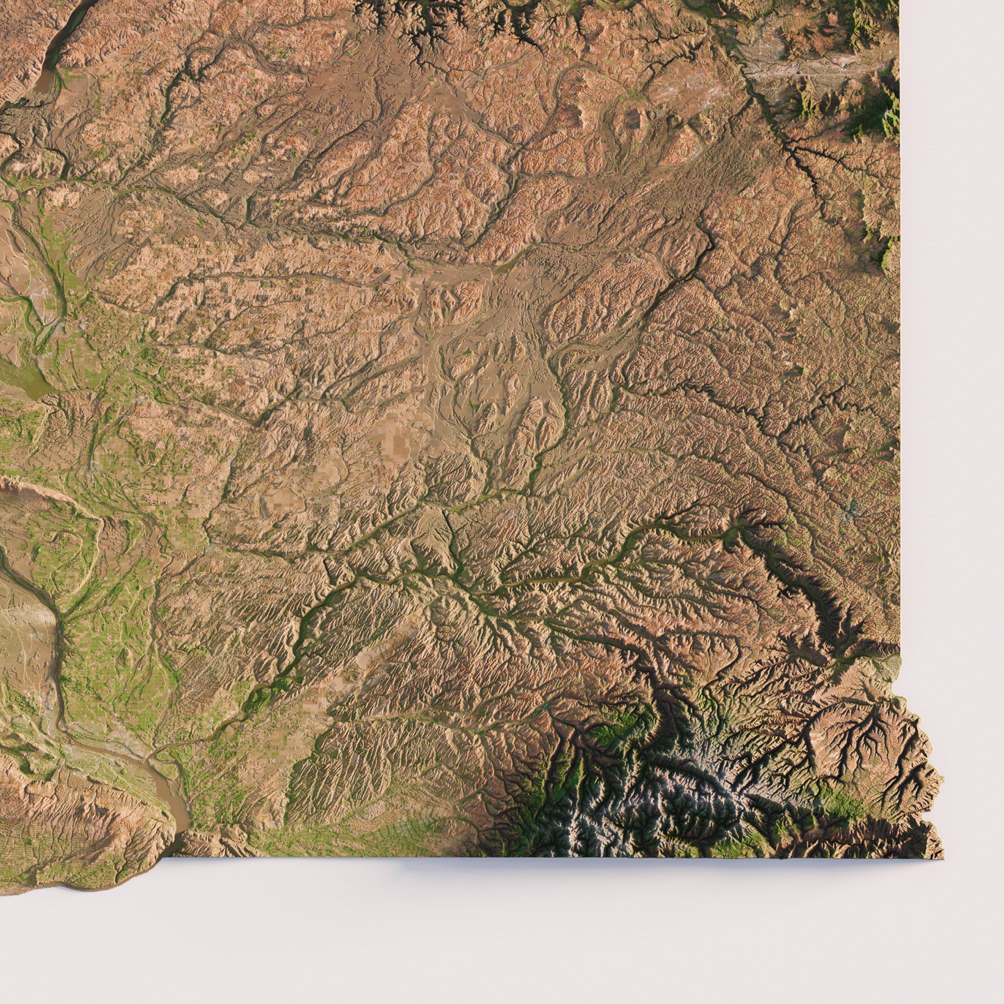 Washington Realistic Relief Map Light