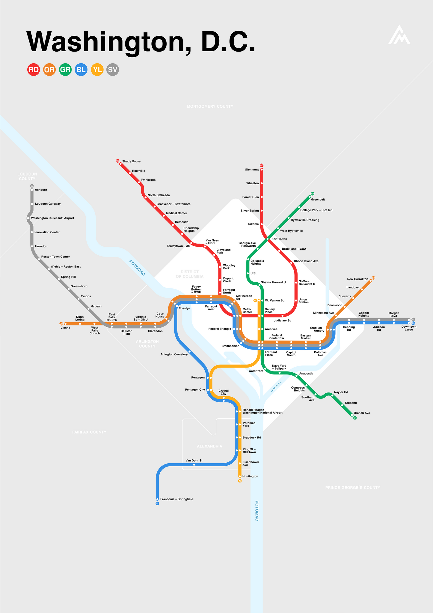 Washington Metro map