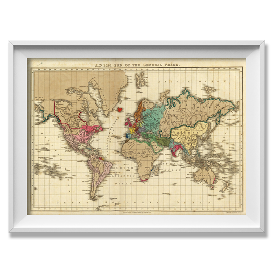 World in 1826 Historic Map