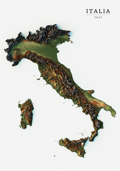 Italy Realistic Relief map