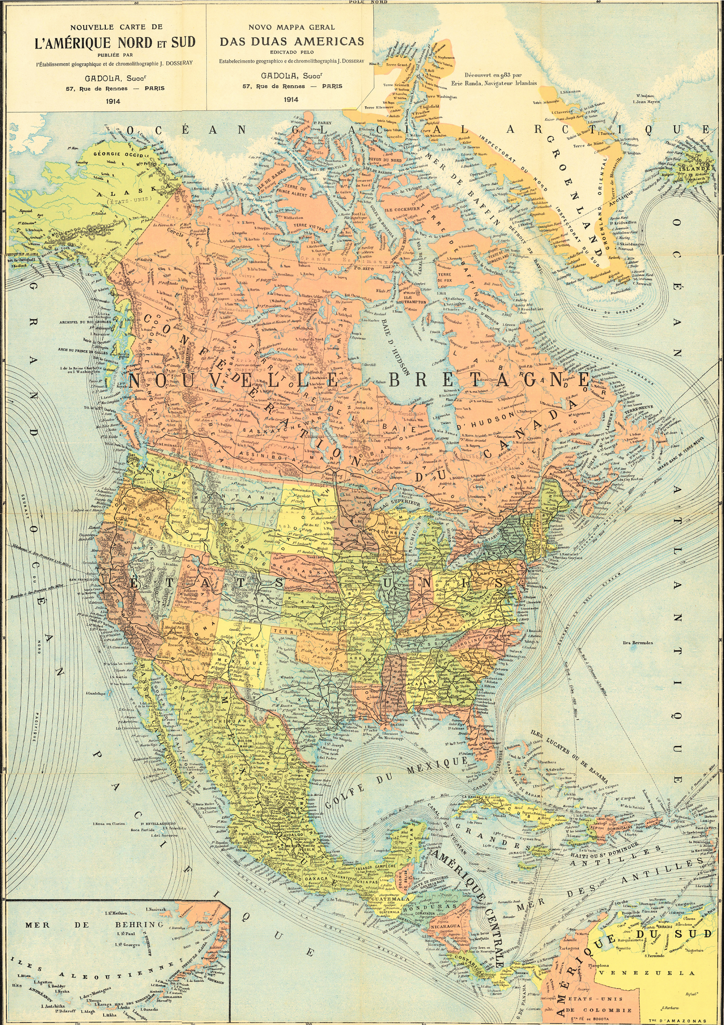 North America in French Historical Map