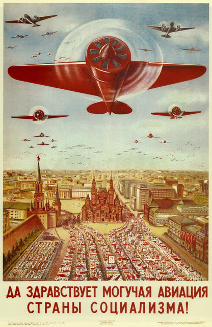 Soviet Aviation Propaganda Poster