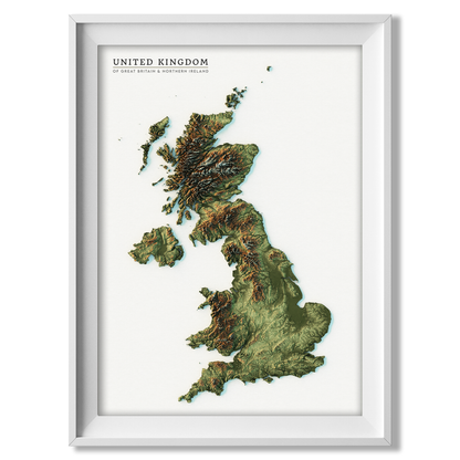 United Kingdom Realistic Relief map