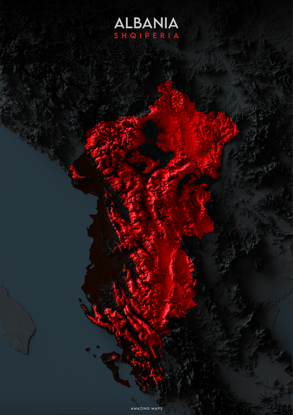 Greater Albania Relief map