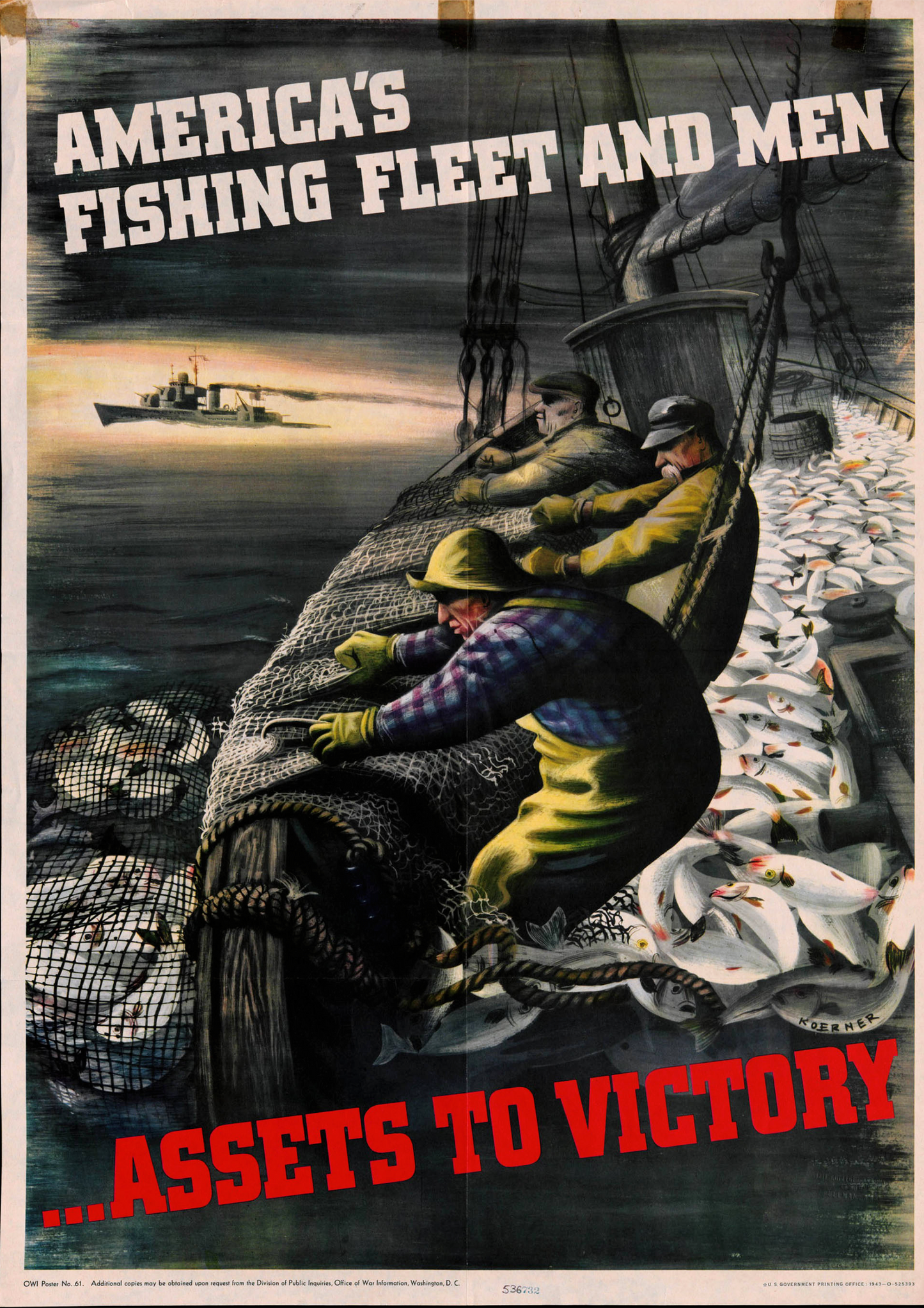 America's Fishing Fleet and Men Poster