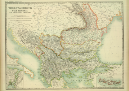 Balkans in 1853 - Historic Map