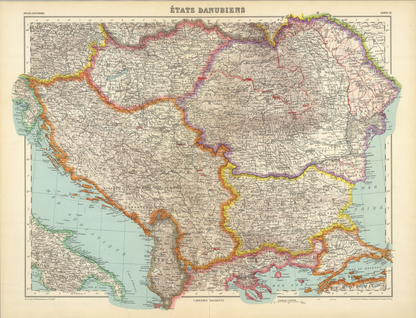 Historic Map of the Balkans in French