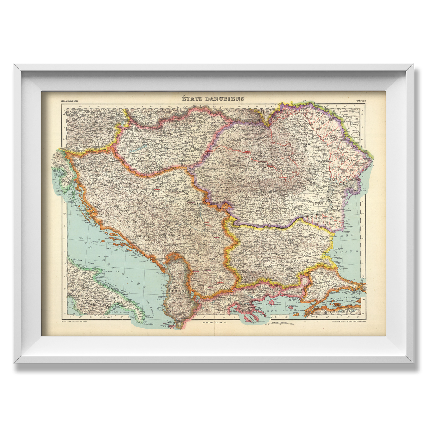 Historic Map of the Balkans in French