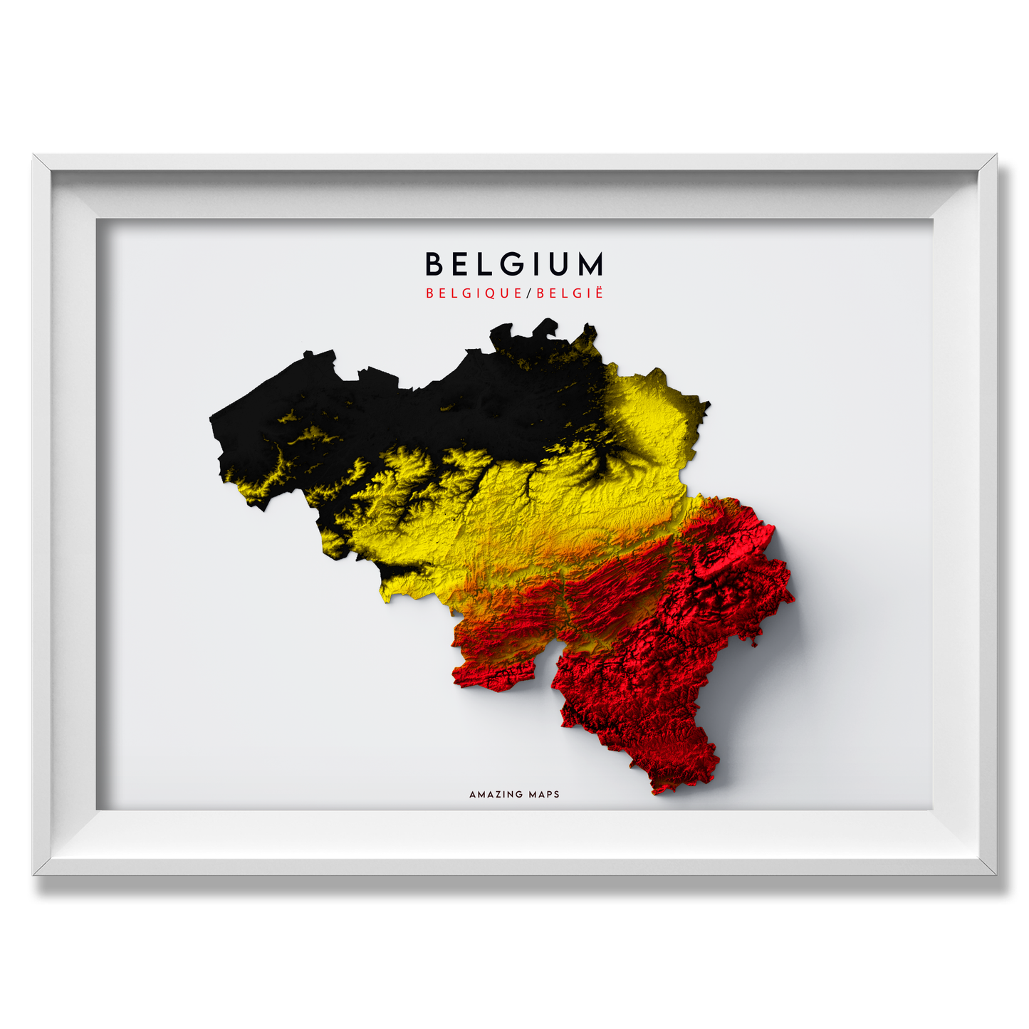 Belgium Relief map