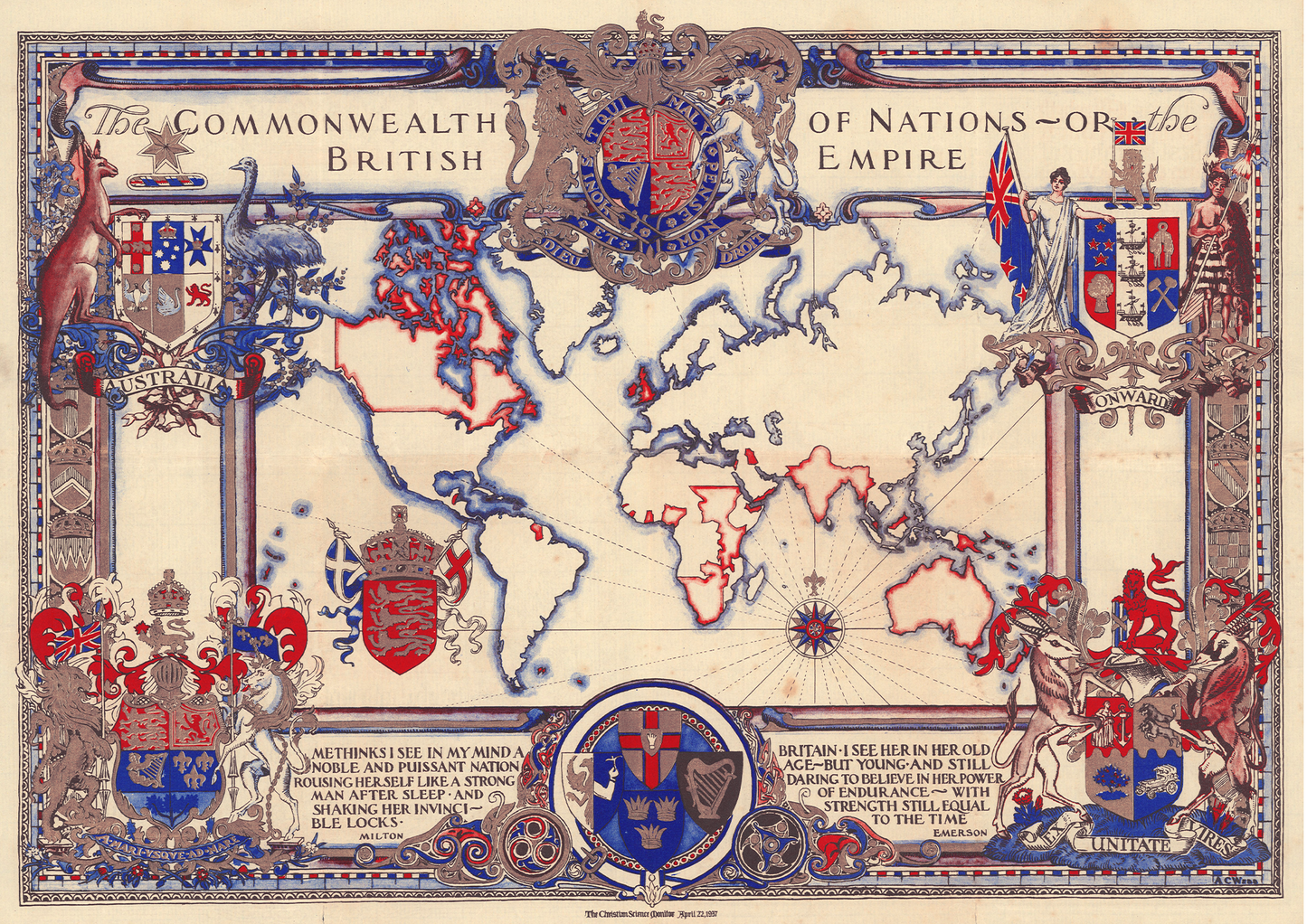 British Empire 1937 Historic Map