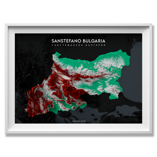 San Stefano Bulgaria Relief map