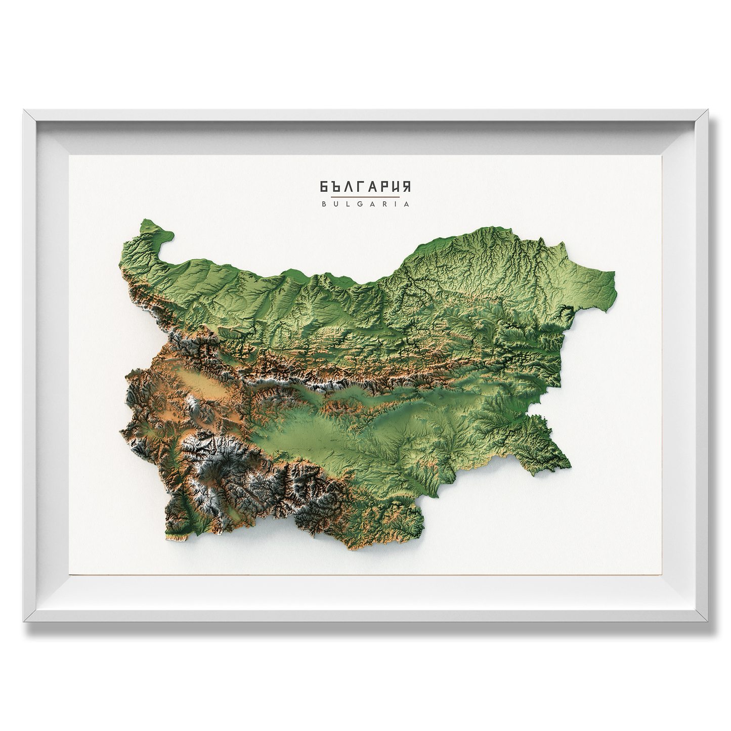 Bulgaria Realistic Relief map