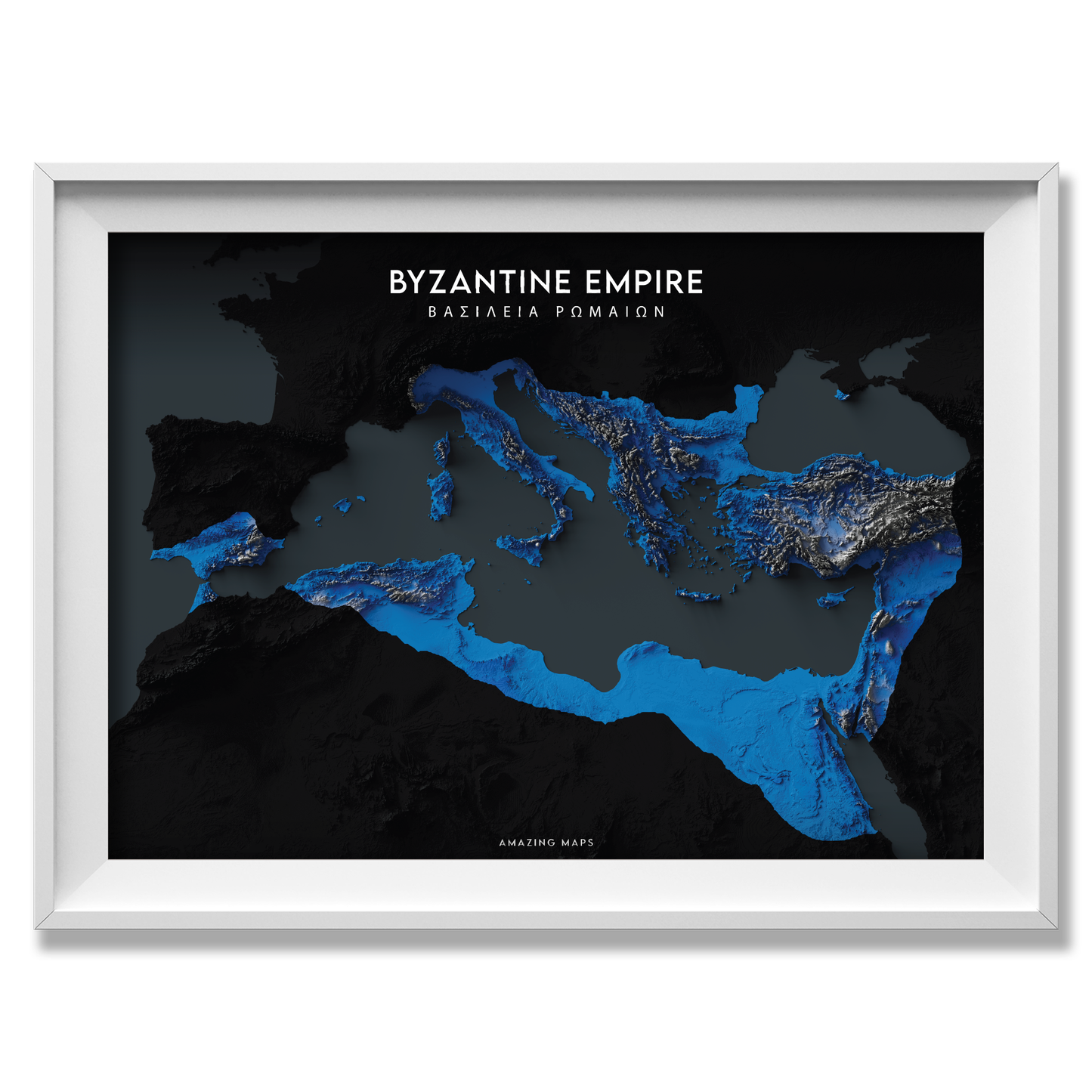 Byzantine Empire Relief map