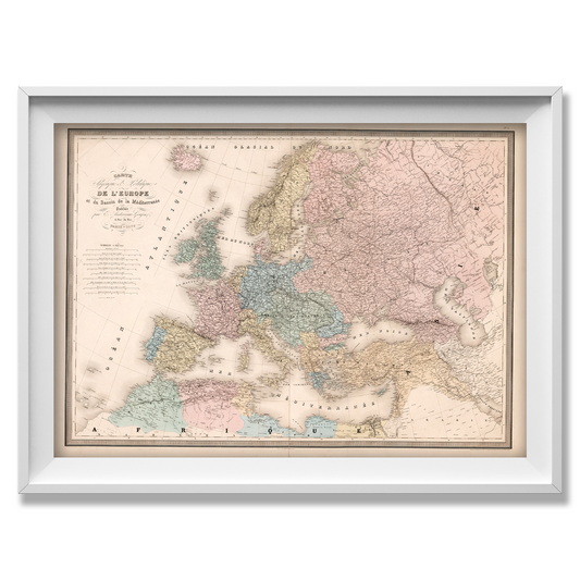 Europe in 1879 Historic French Map