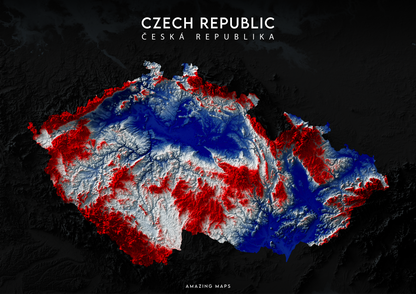 Czechia Relief map