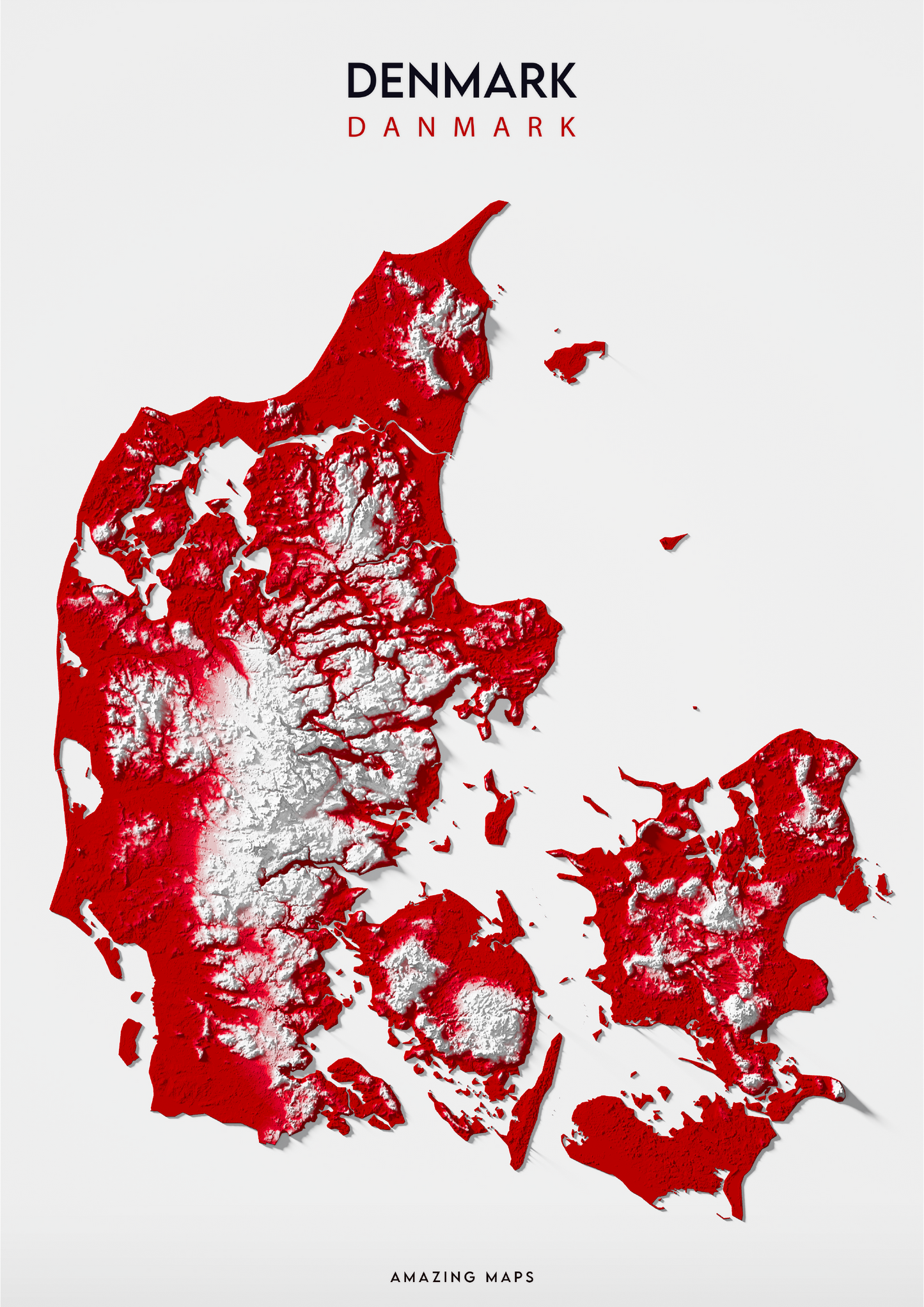 Denmark Relief map