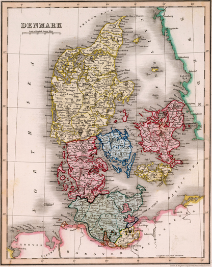 Historic Map of Denmark