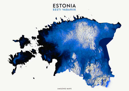 Estonia Relief map