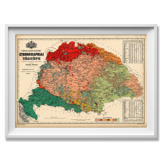 Ethnic map of 1880 Greater Hungary