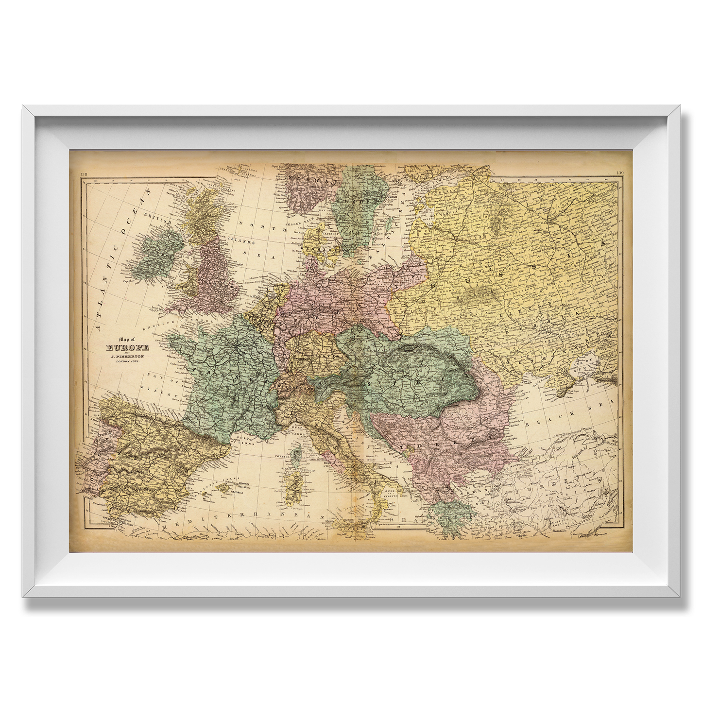 Europe 1873 Historic map