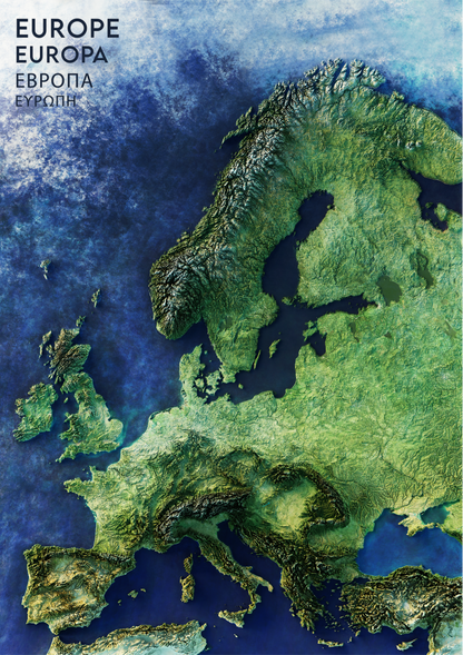 Europe Realistic Relief map