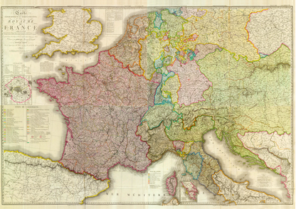 Administrative Map of France in 1816