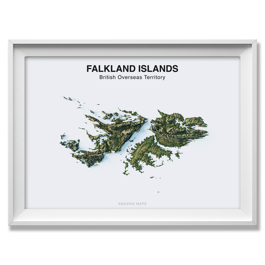 Falklands Islands Realistic map