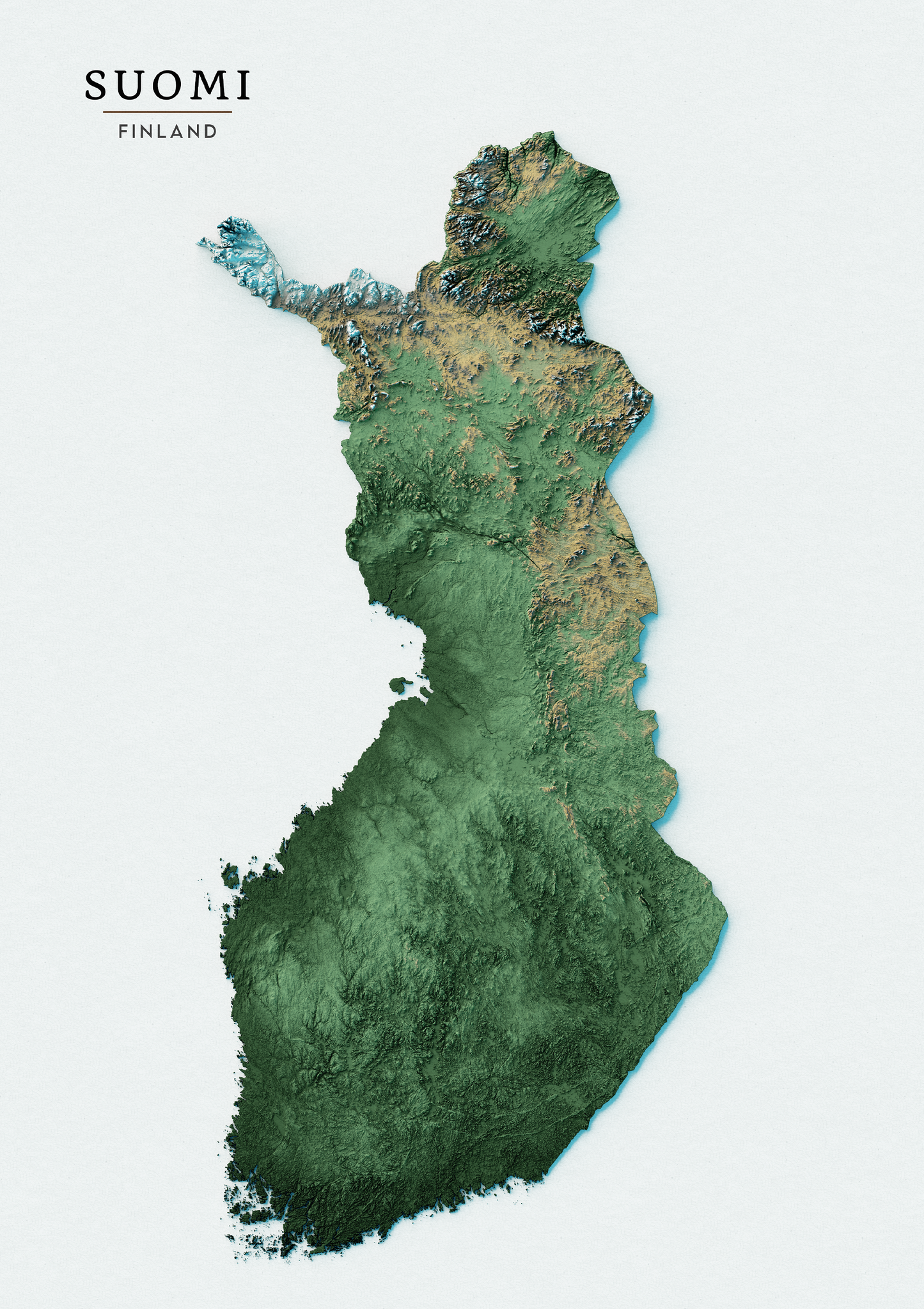 Finland Realistic Relief map