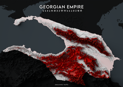 Georgian Empire Relief map
